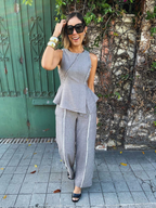 Fray Edge Detailed Straight Leg Trousers