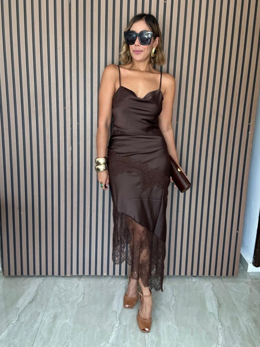 Modern Day Glam Asymmetric Slip Gown