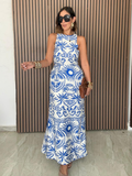 Nancy Open Cross Back Maxi Dress