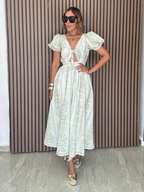Petalline Cut-Out Bow Midi Dress