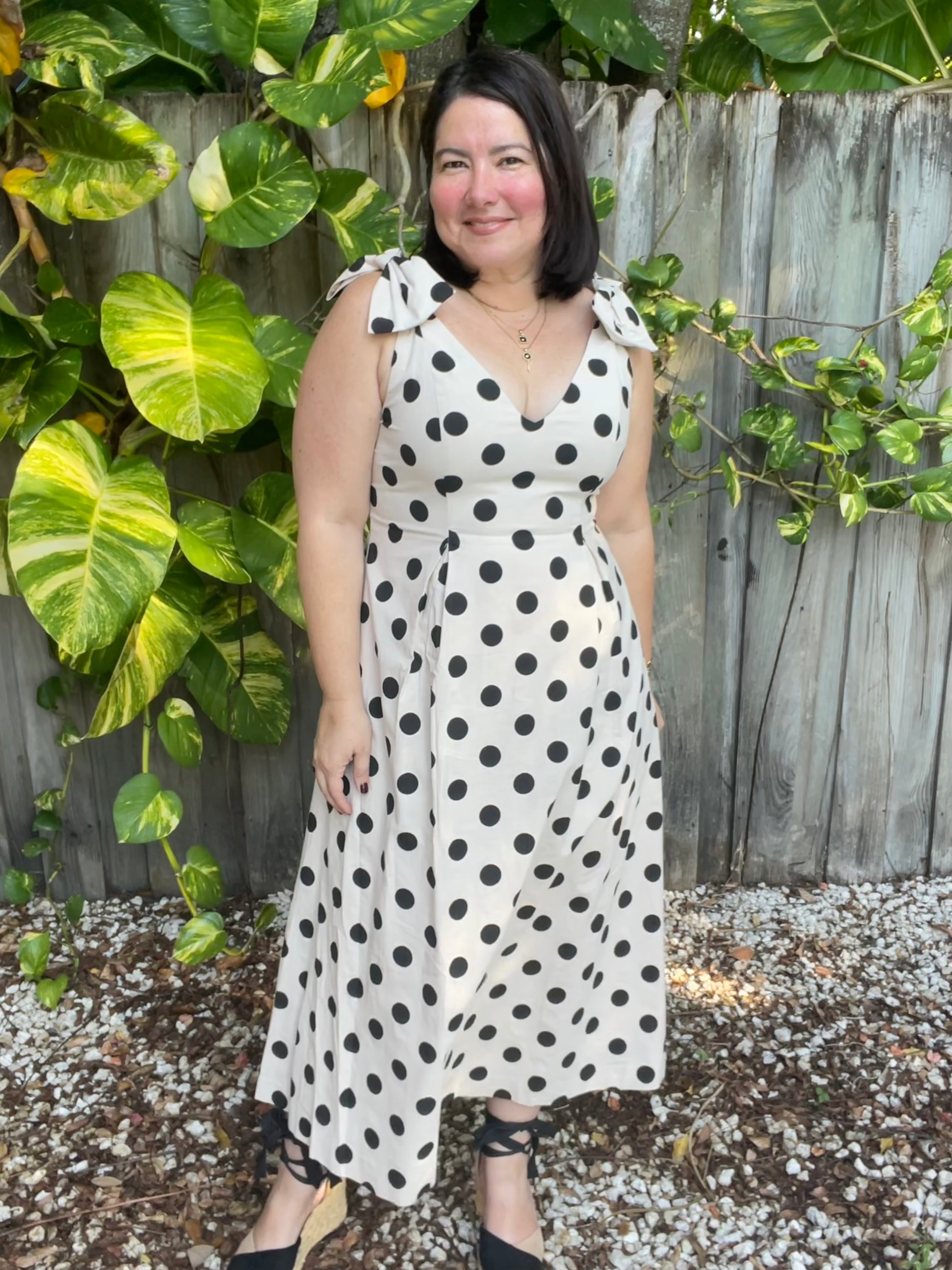 Dot Affair Linen Midi Dress