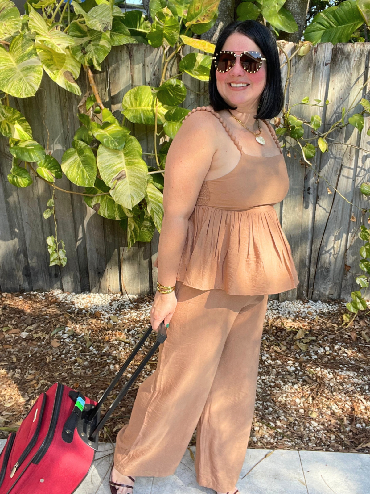 Brunch to Toasts Peplum Top & Wide Leg Pant Set