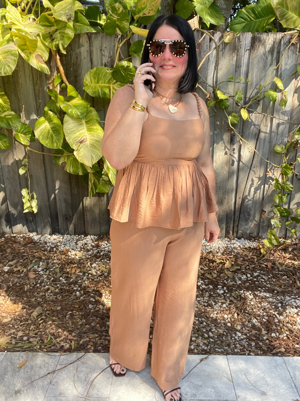 Brunch to Toasts Peplum Top & Wide Leg Pant Set