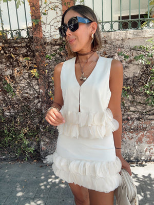 Celeste Petal Vest & Mini Skirt