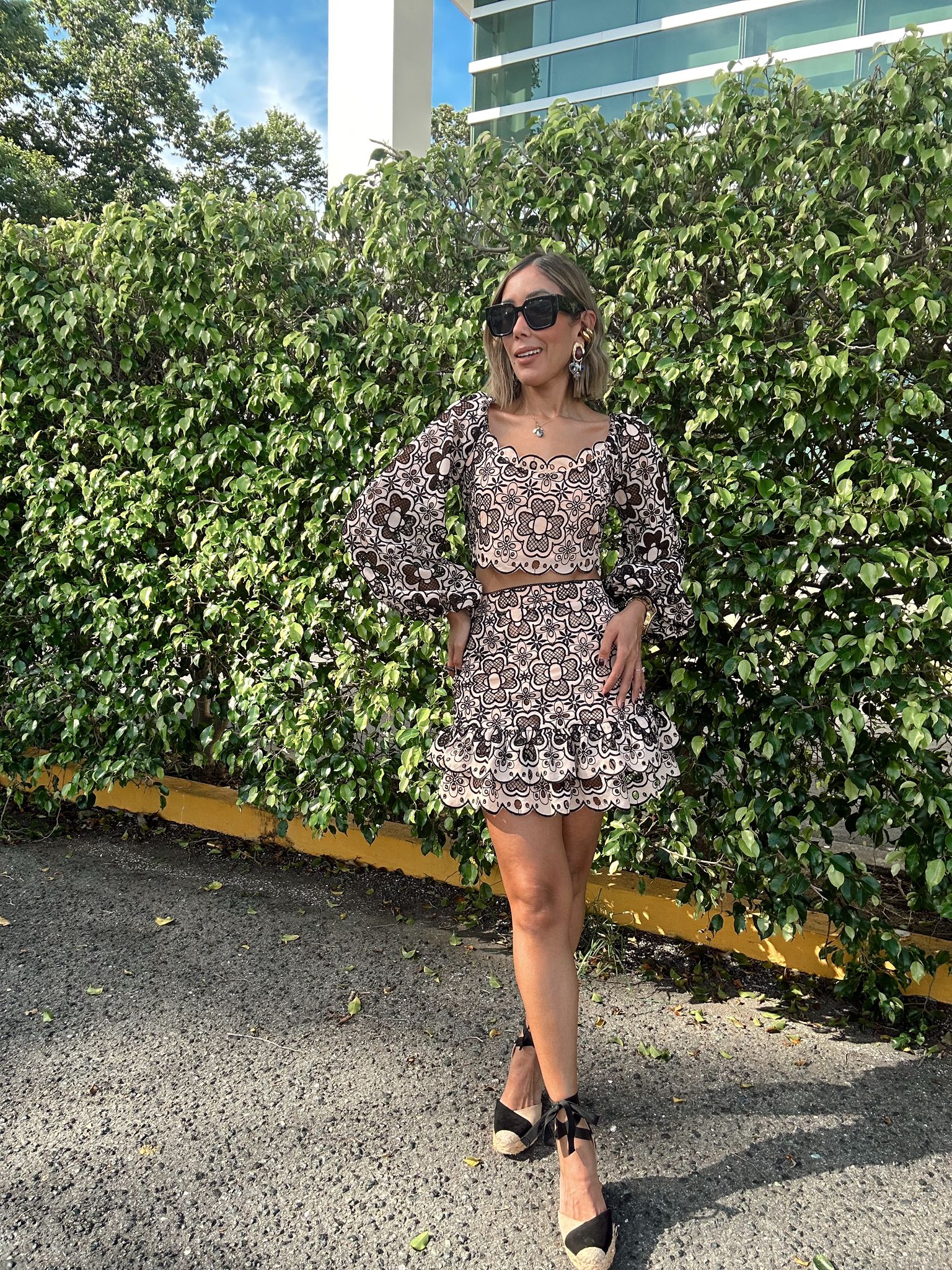 Lorena Crochet Lace Crop Top and Skirt Set