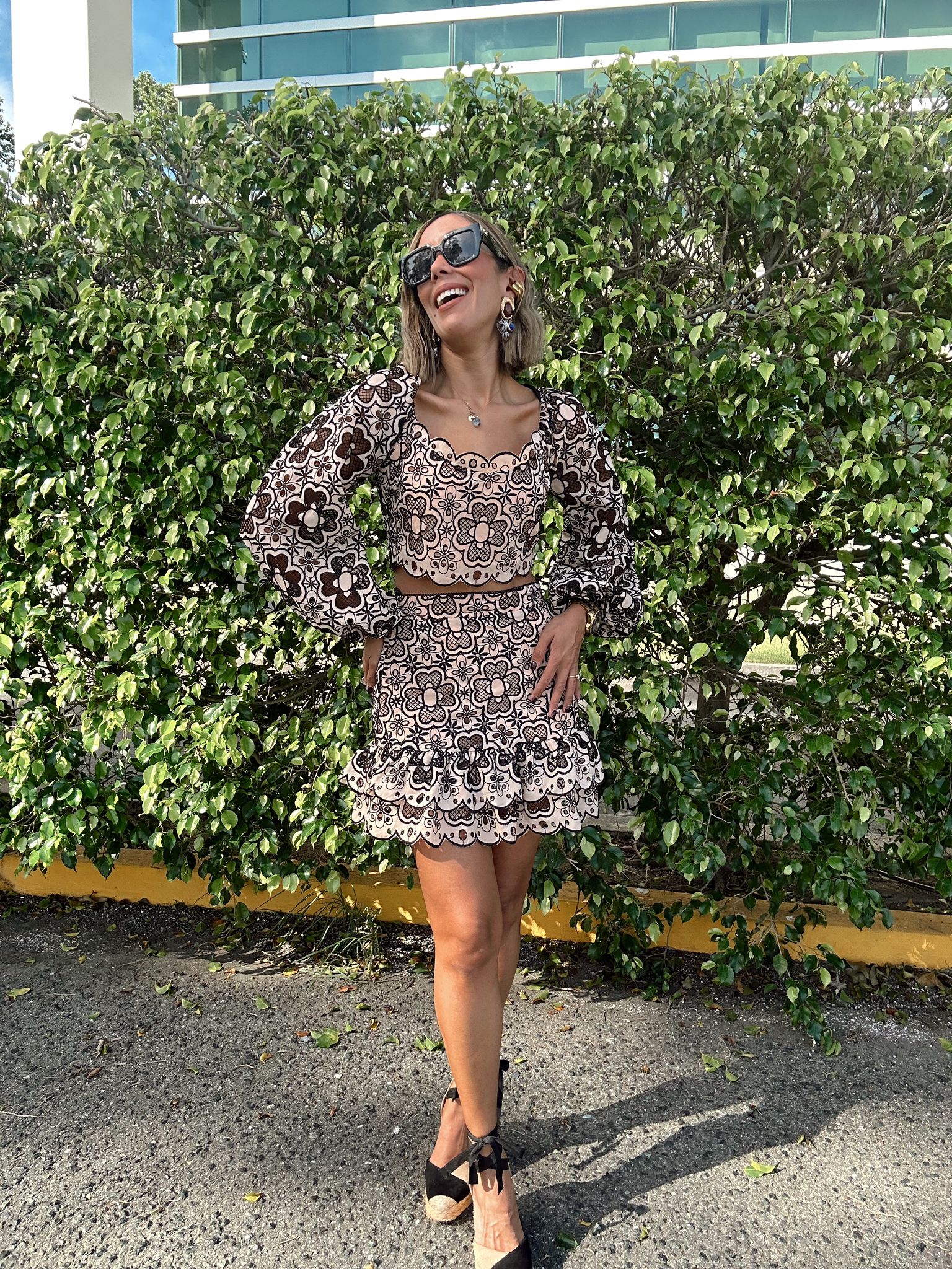 Lorena Crochet Lace Crop Top and Skirt Set