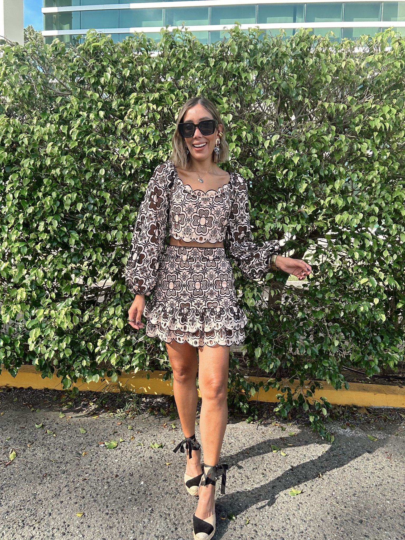 Lorena Crochet Lace Crop Top and Skirt Set