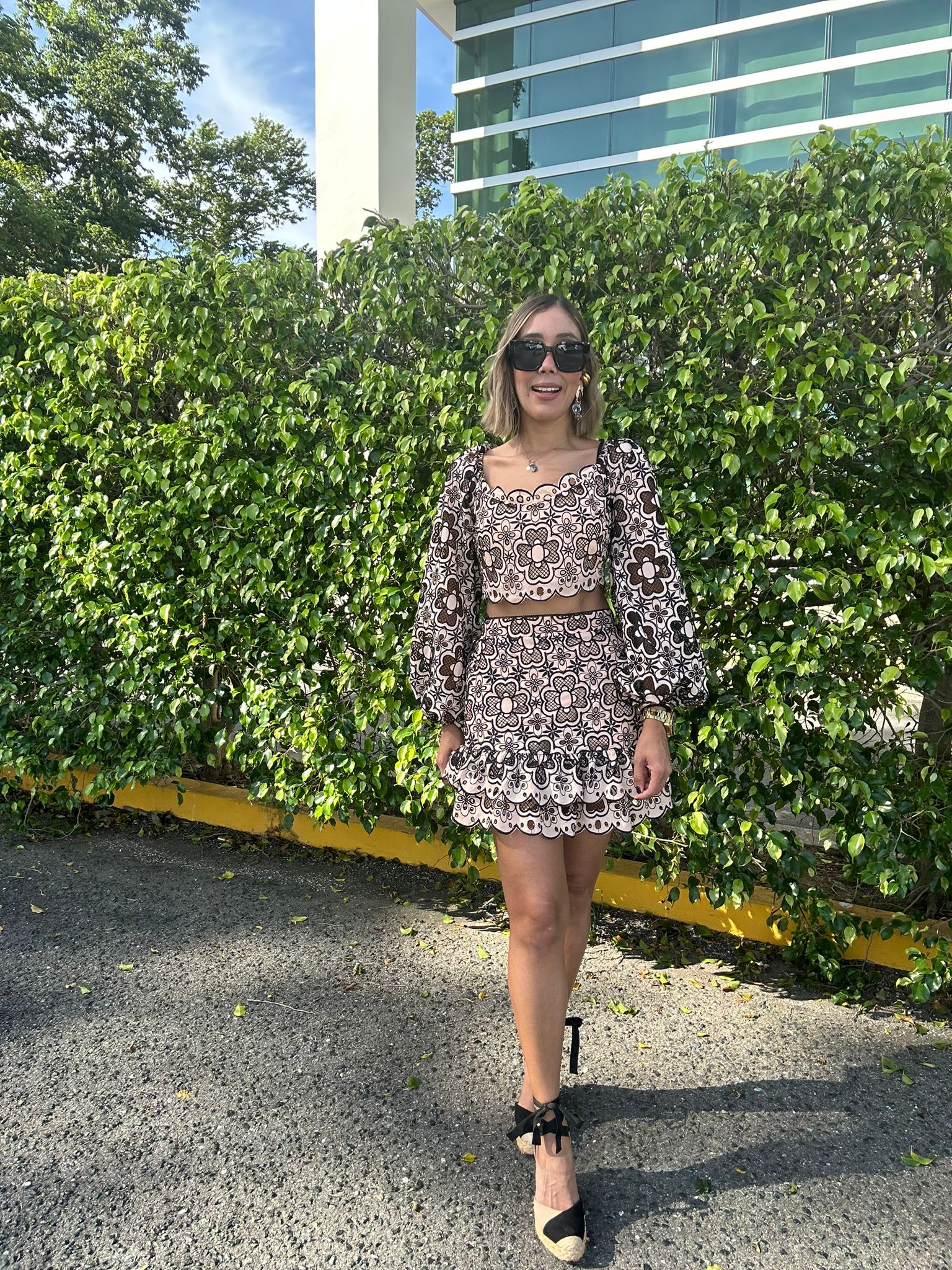 Lorena Crochet Lace Crop Top and Skirt Set