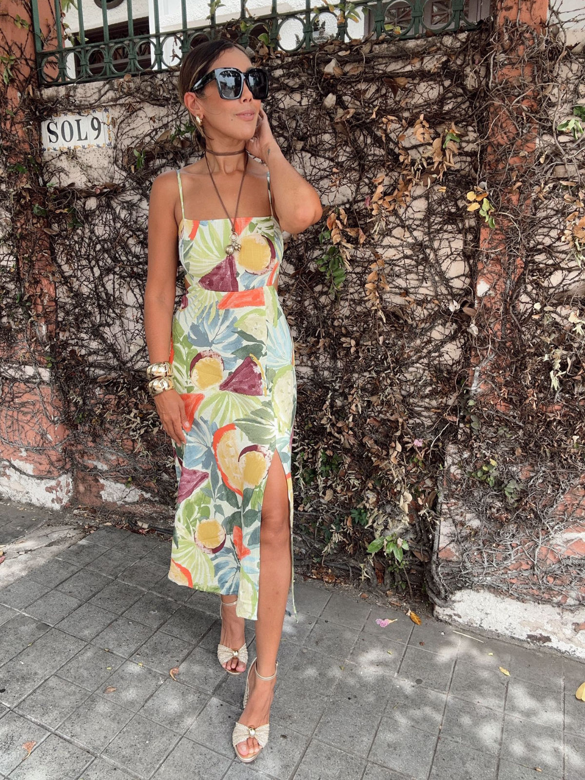 Tropical Fruit Midi Dress