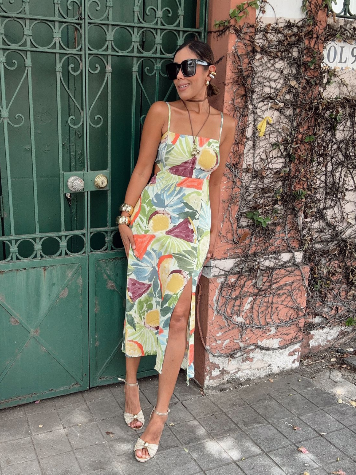 Tropical Fruit Midi Dress