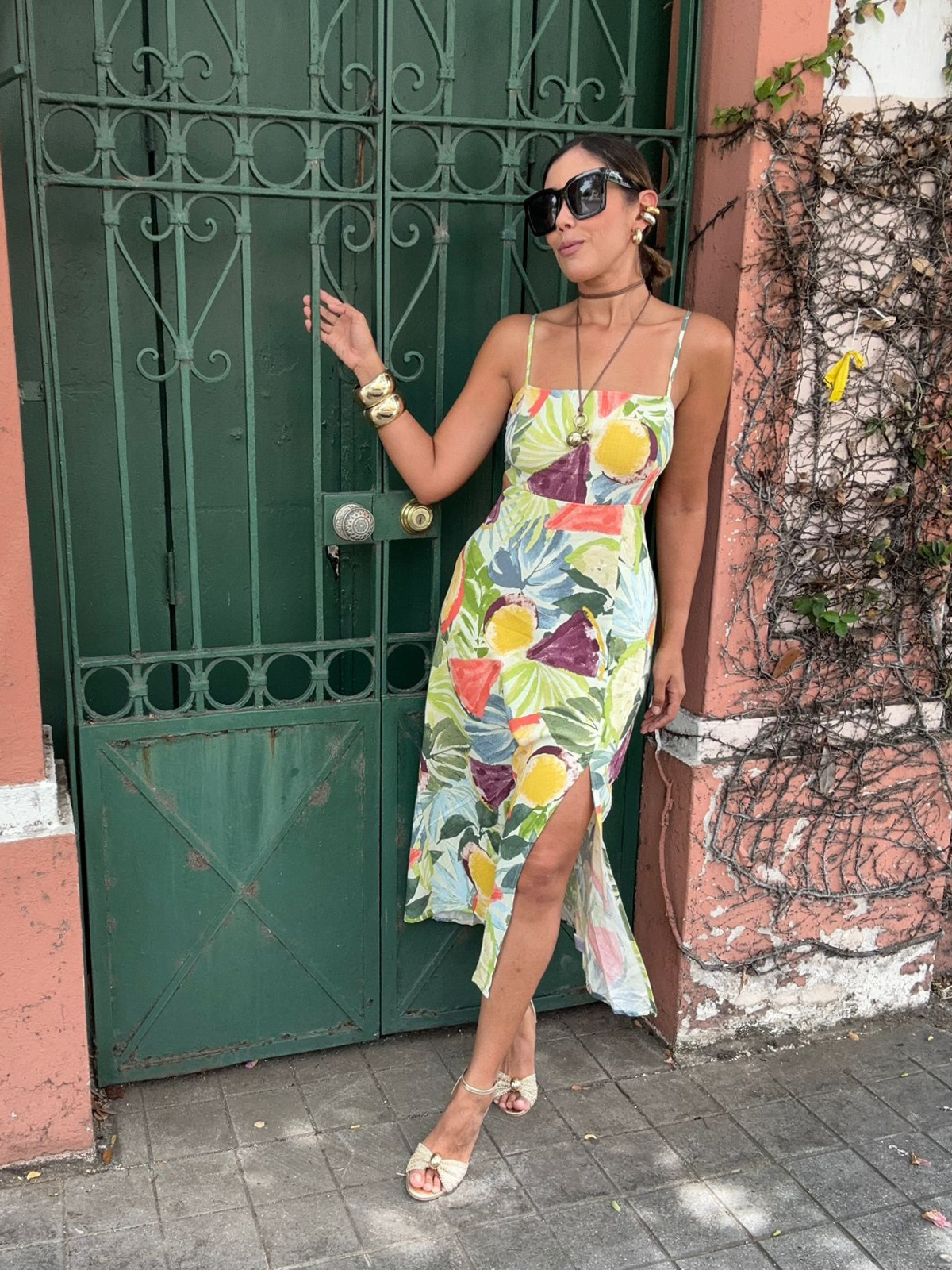 Tropical Fruit Midi Dress