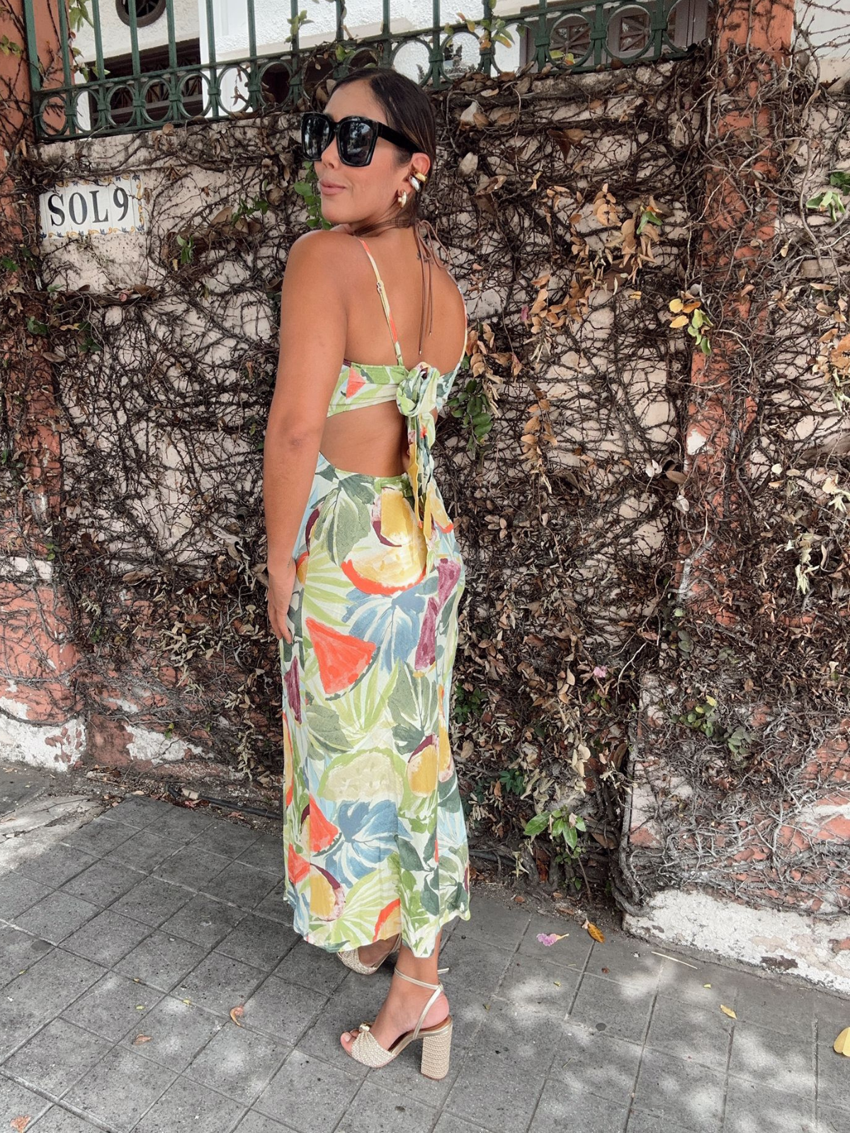 Tropical Fruit Midi Dress