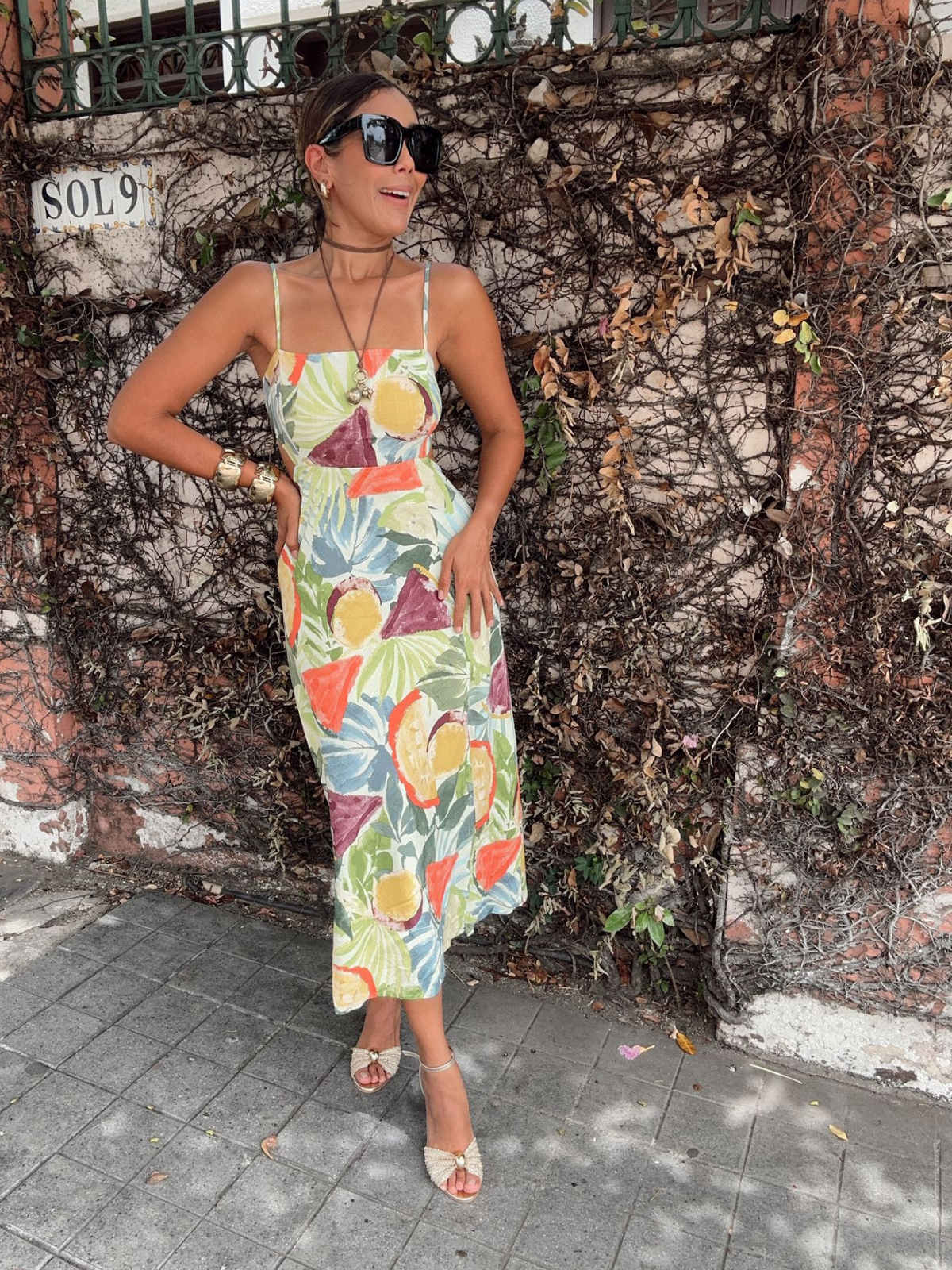 Tropical Fruit Midi Dress