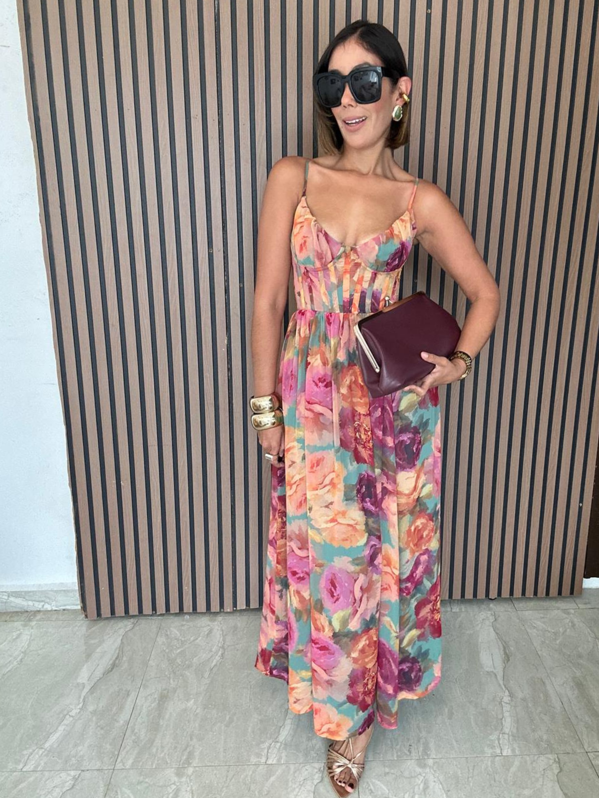 No One Else Corset Flowy Maxi Dress