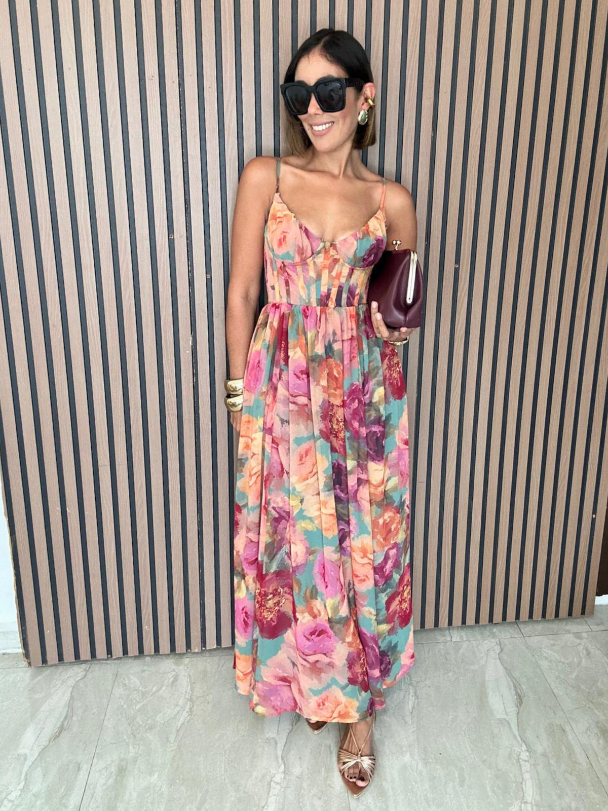 No One Else Corset Flowy Maxi Dress