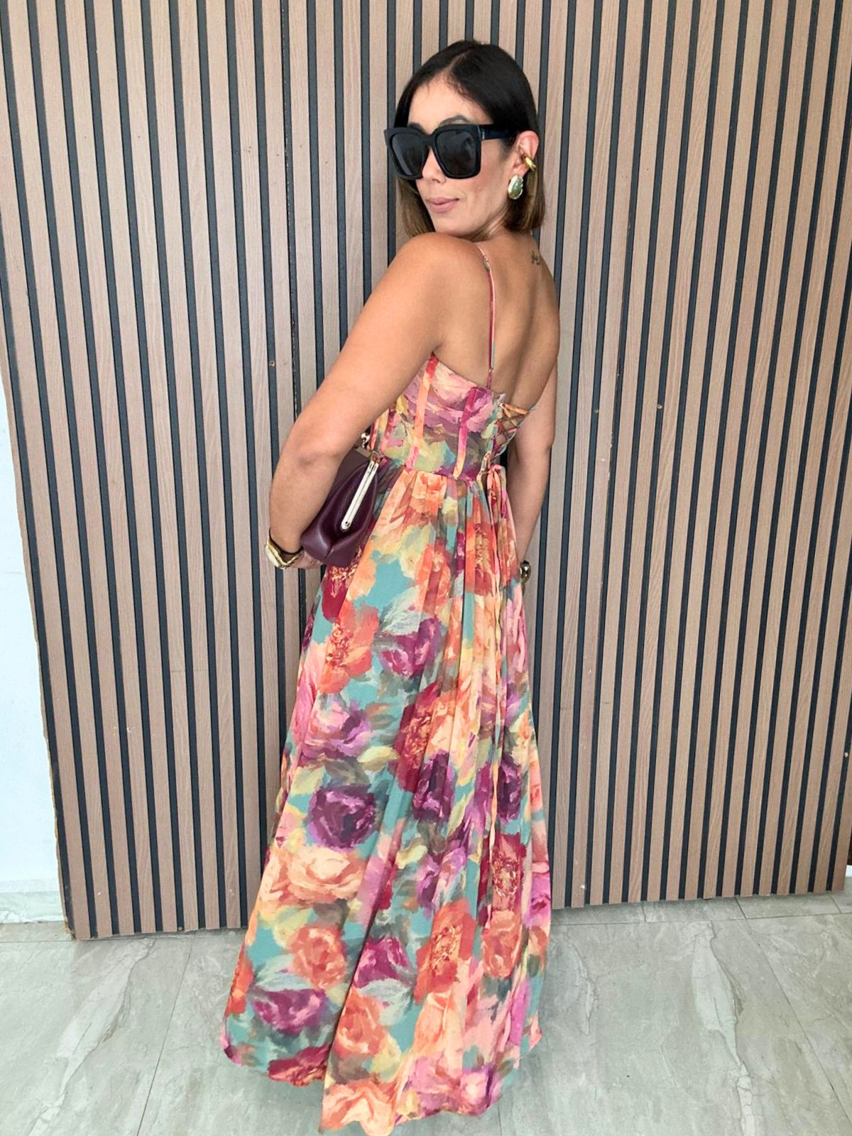 No One Else Corset Flowy Maxi Dress