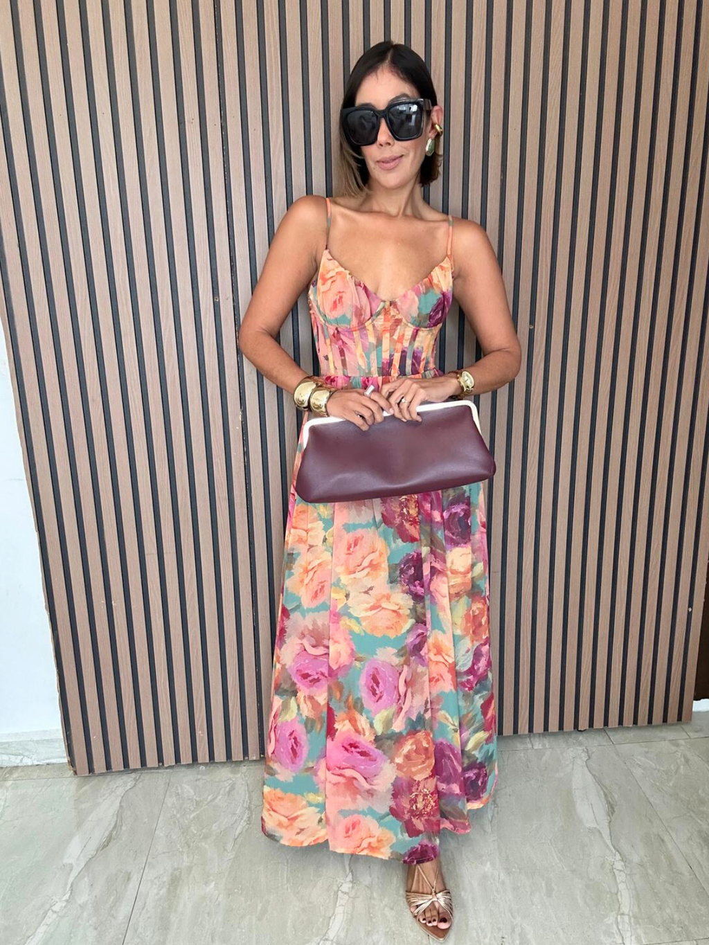 No One Else Corset Flowy Maxi Dress