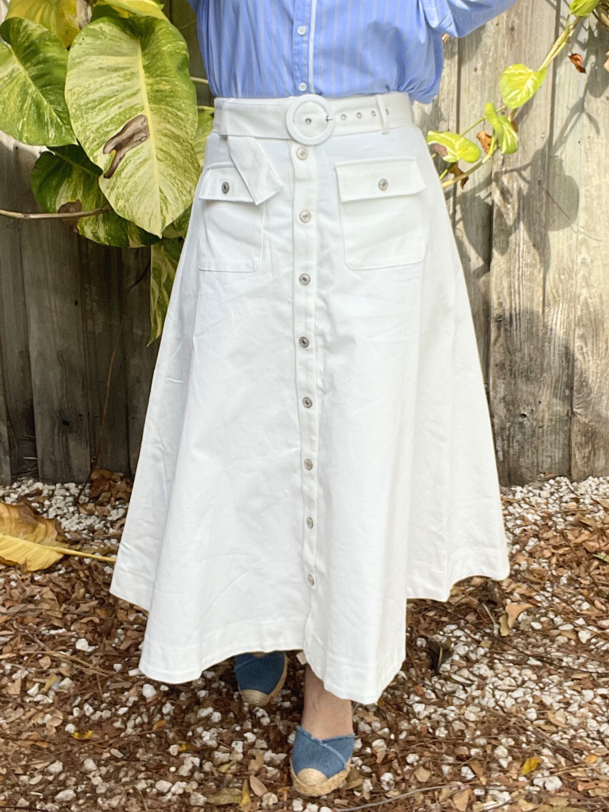 The Easy Edit Belted Midi Skirt