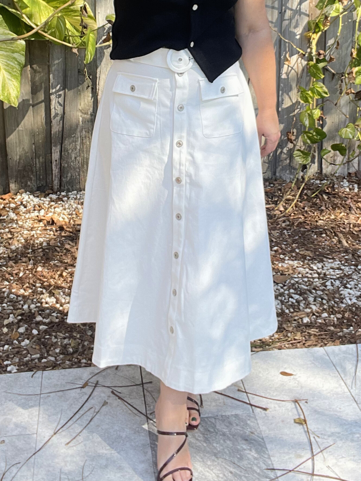 The Easy Edit Belted Midi Skirt