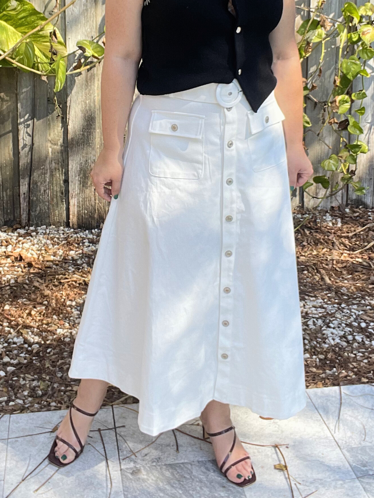 The Easy Edit Belted Midi Skirt