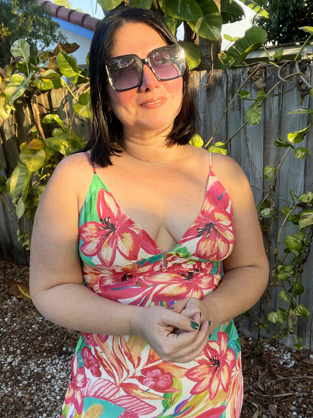 Sea of Hibiscus Frilly Hem Maxi Dress