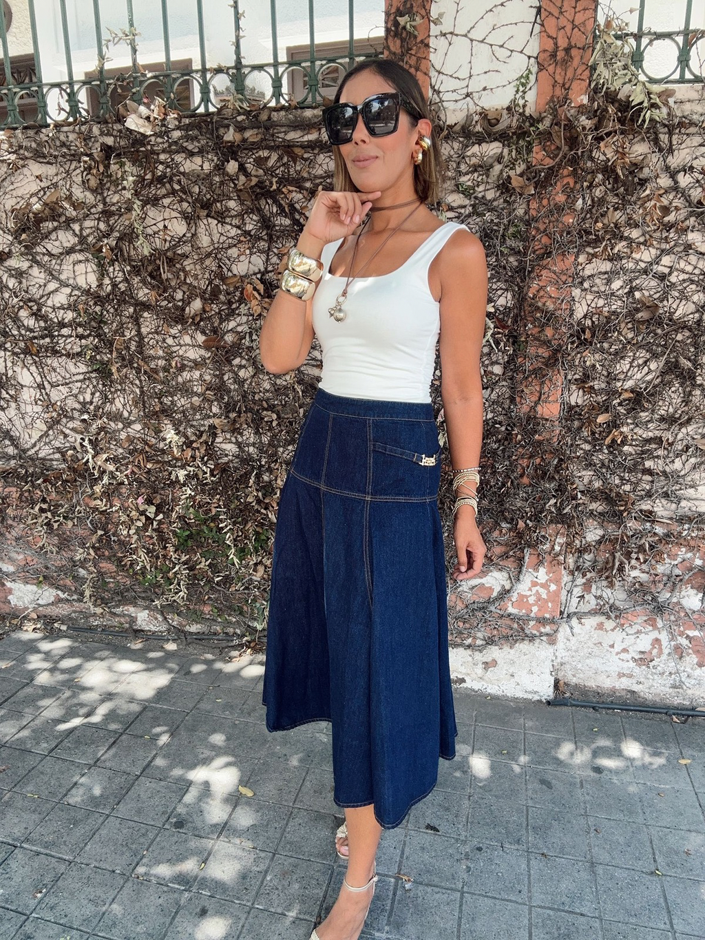 The Monroe Denim Circle Skirt