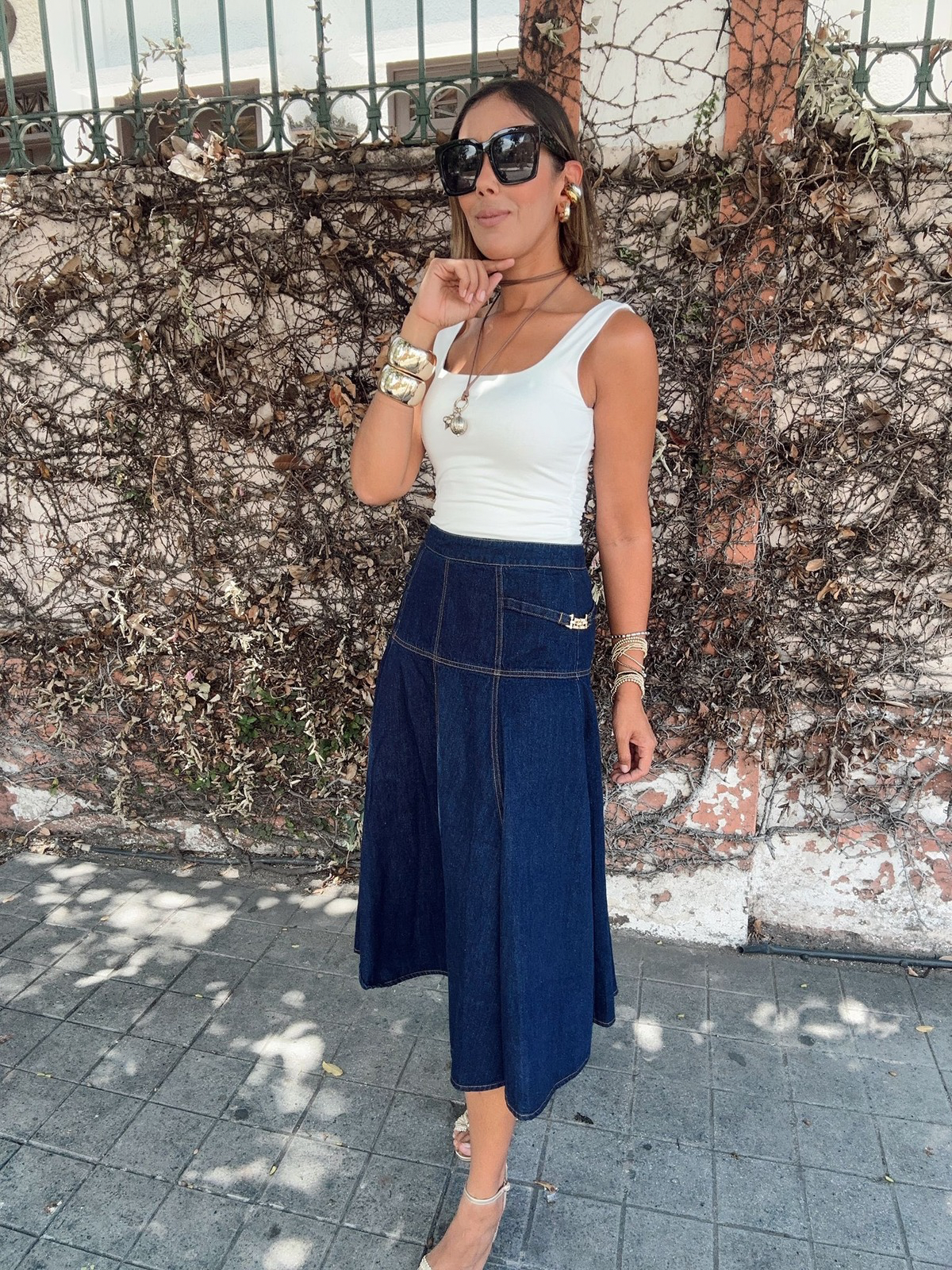The Monroe Denim Circle Skirt