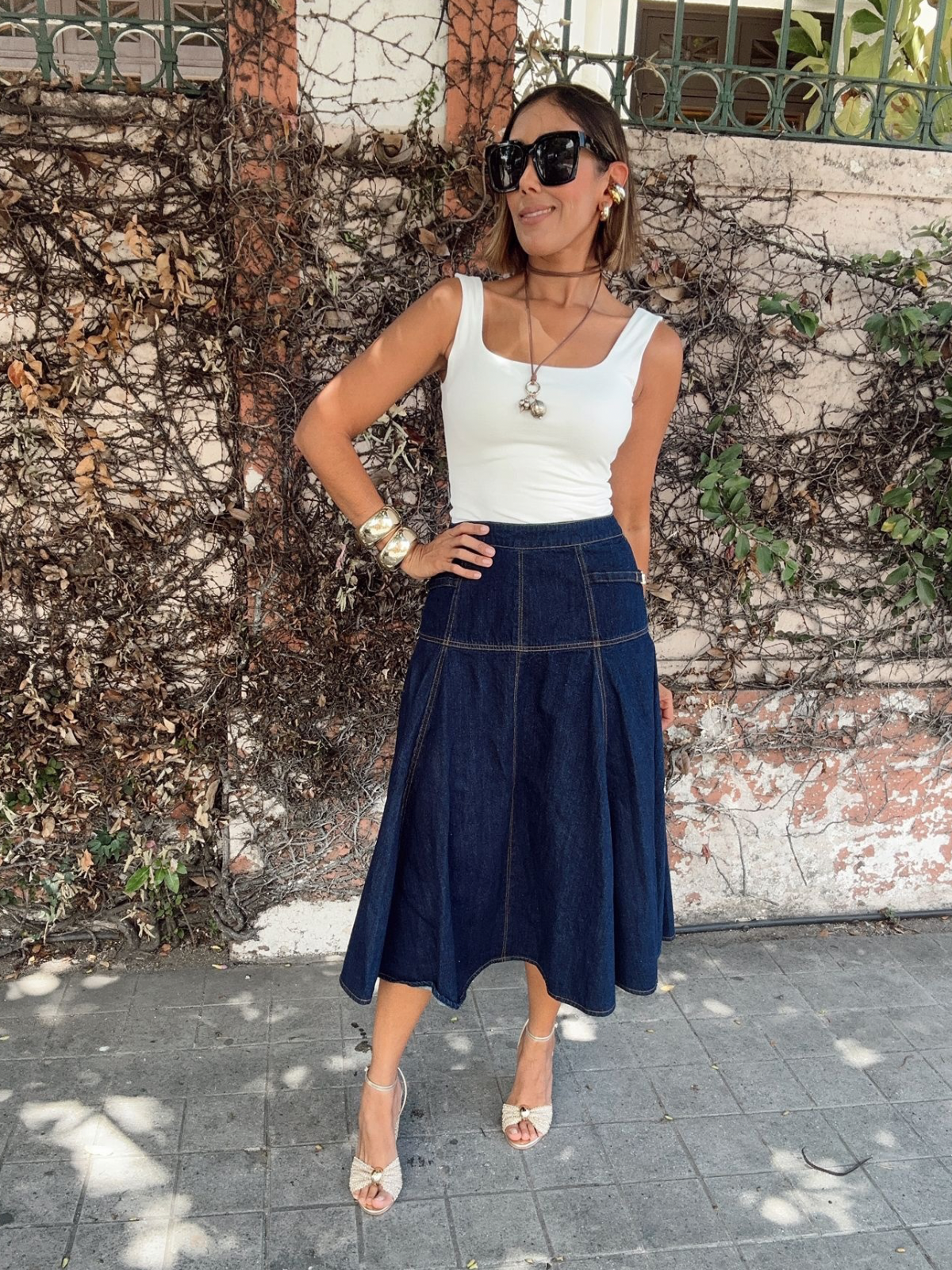 The Monroe Denim Circle Skirt