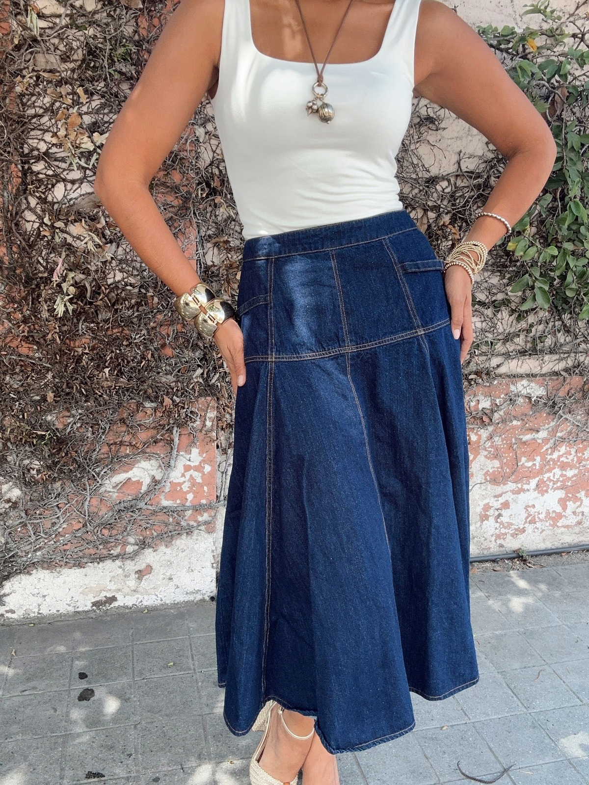 The Monroe Denim Circle Skirt