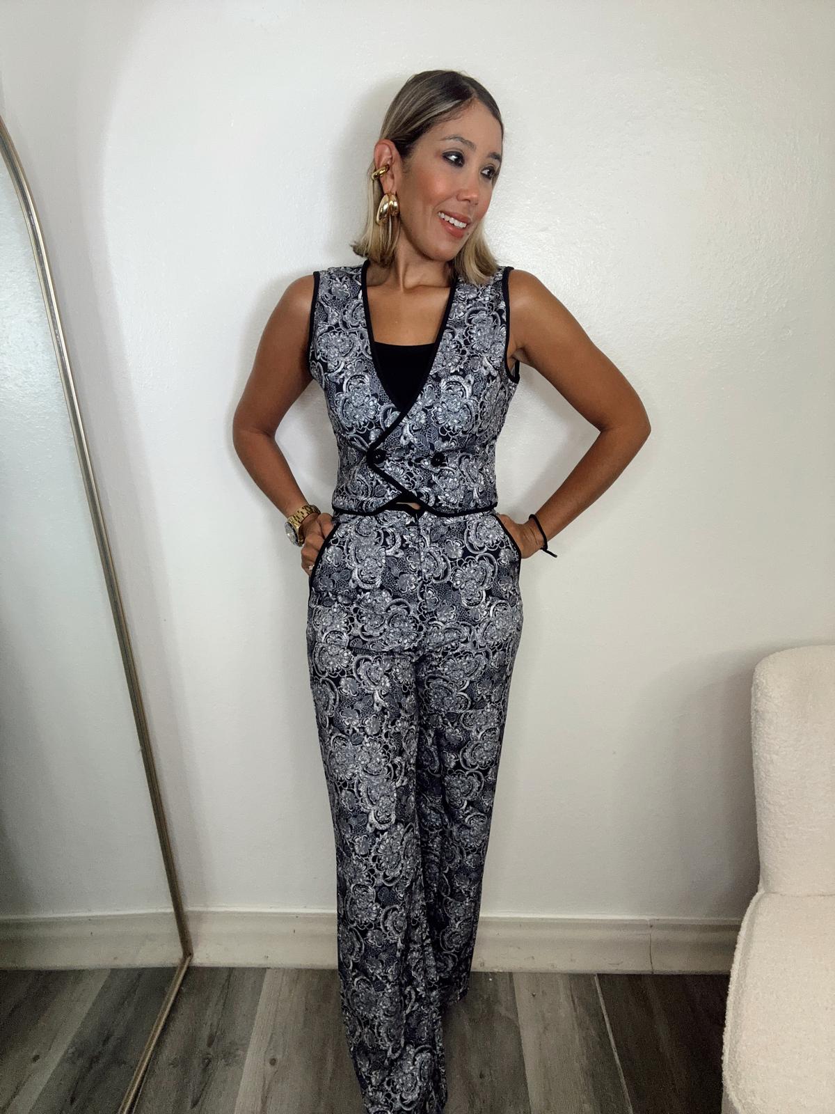Pamela Printed Vest and Pants Set