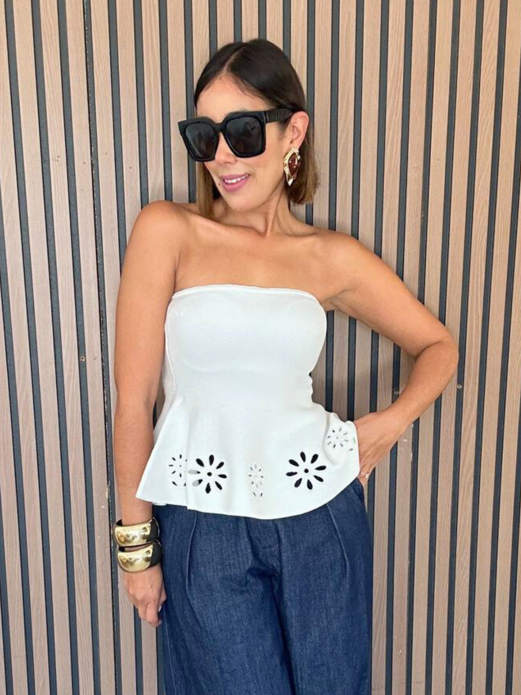 The Romantic Detail Peplum Knit Top