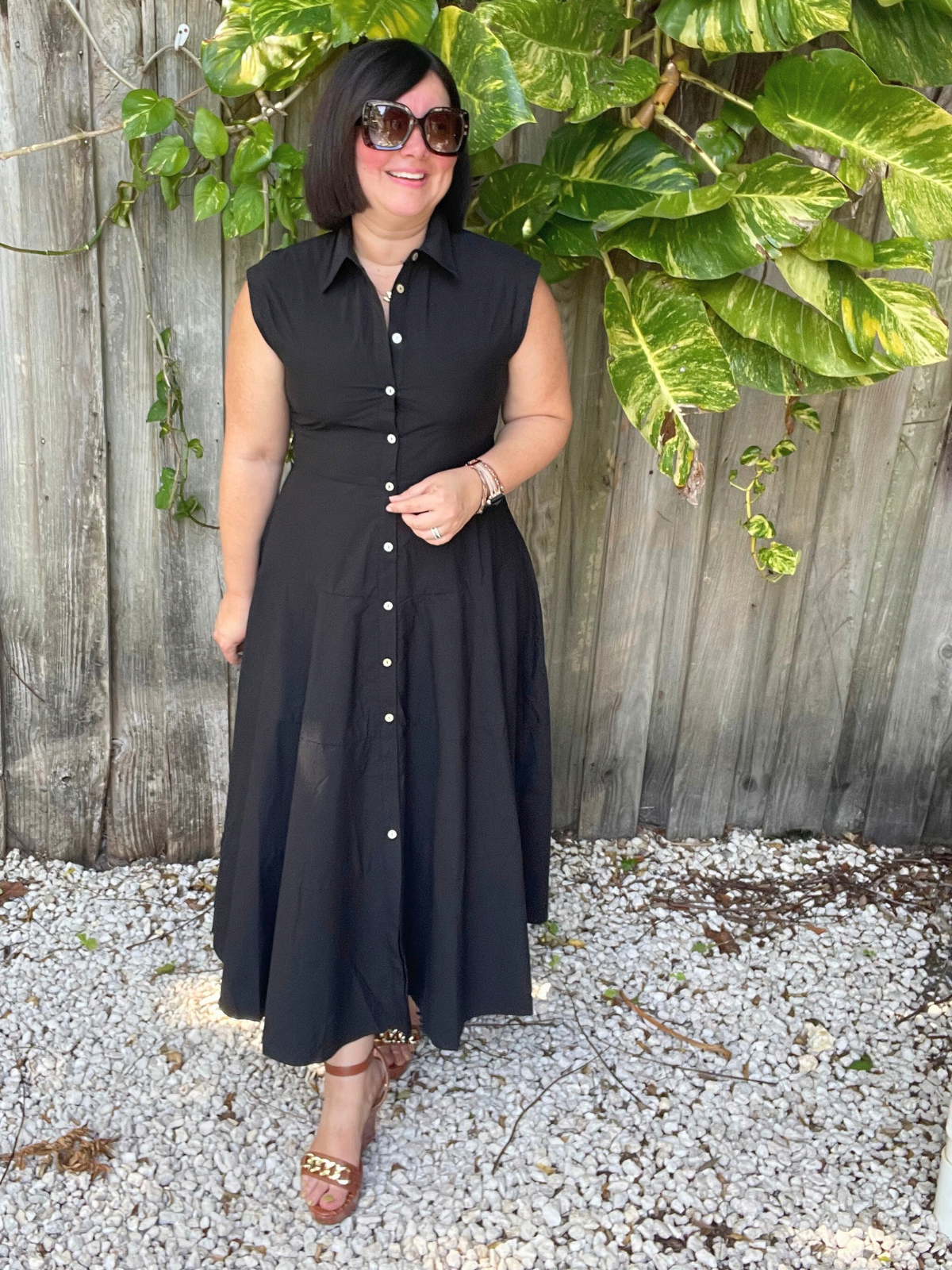 The Power Move Button Down Midi Dress