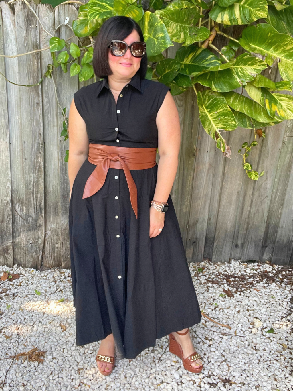 The Power Move Button Down Midi Dress