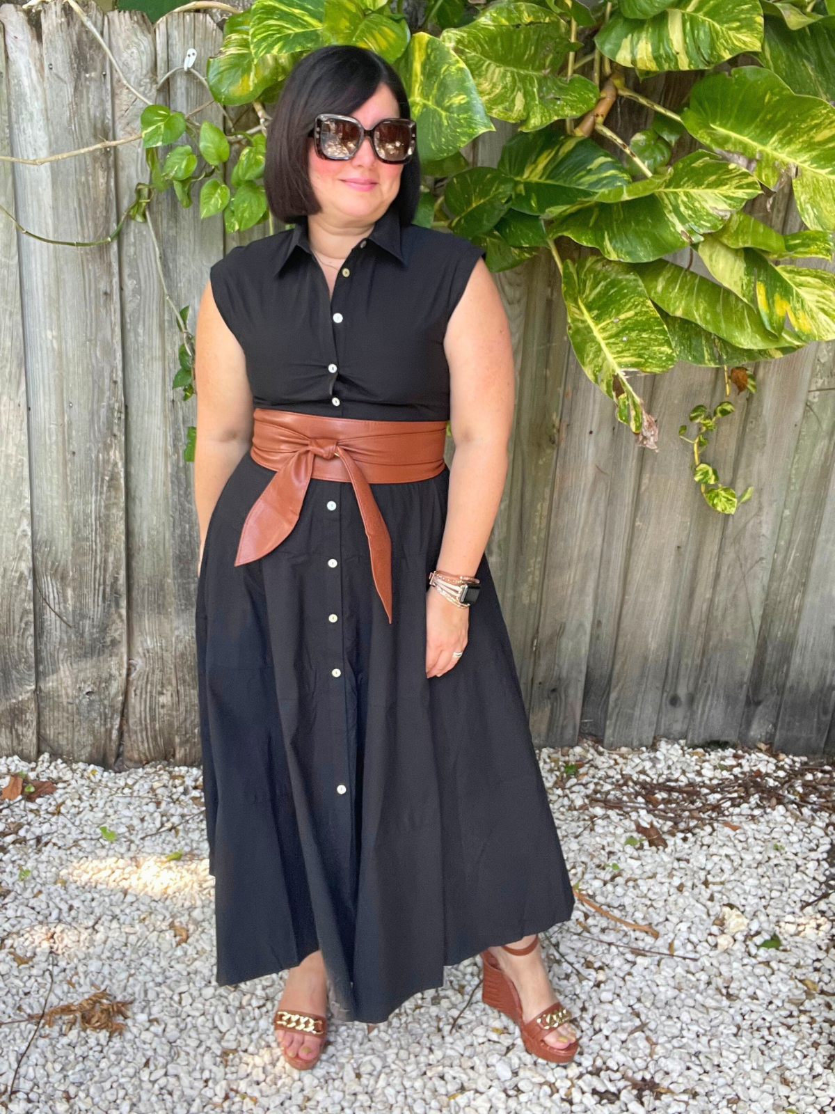 The Power Move Button Down Midi Dress