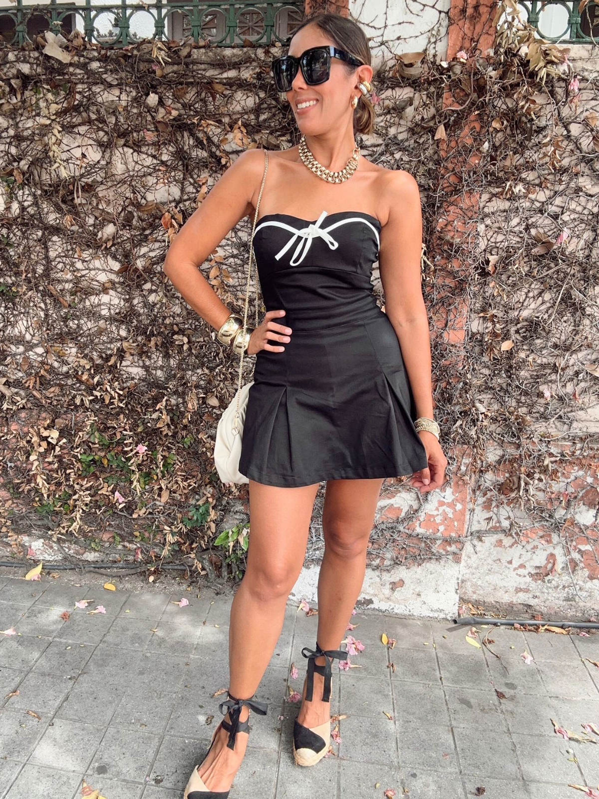 The Bow Effect Strapless Skort Romper