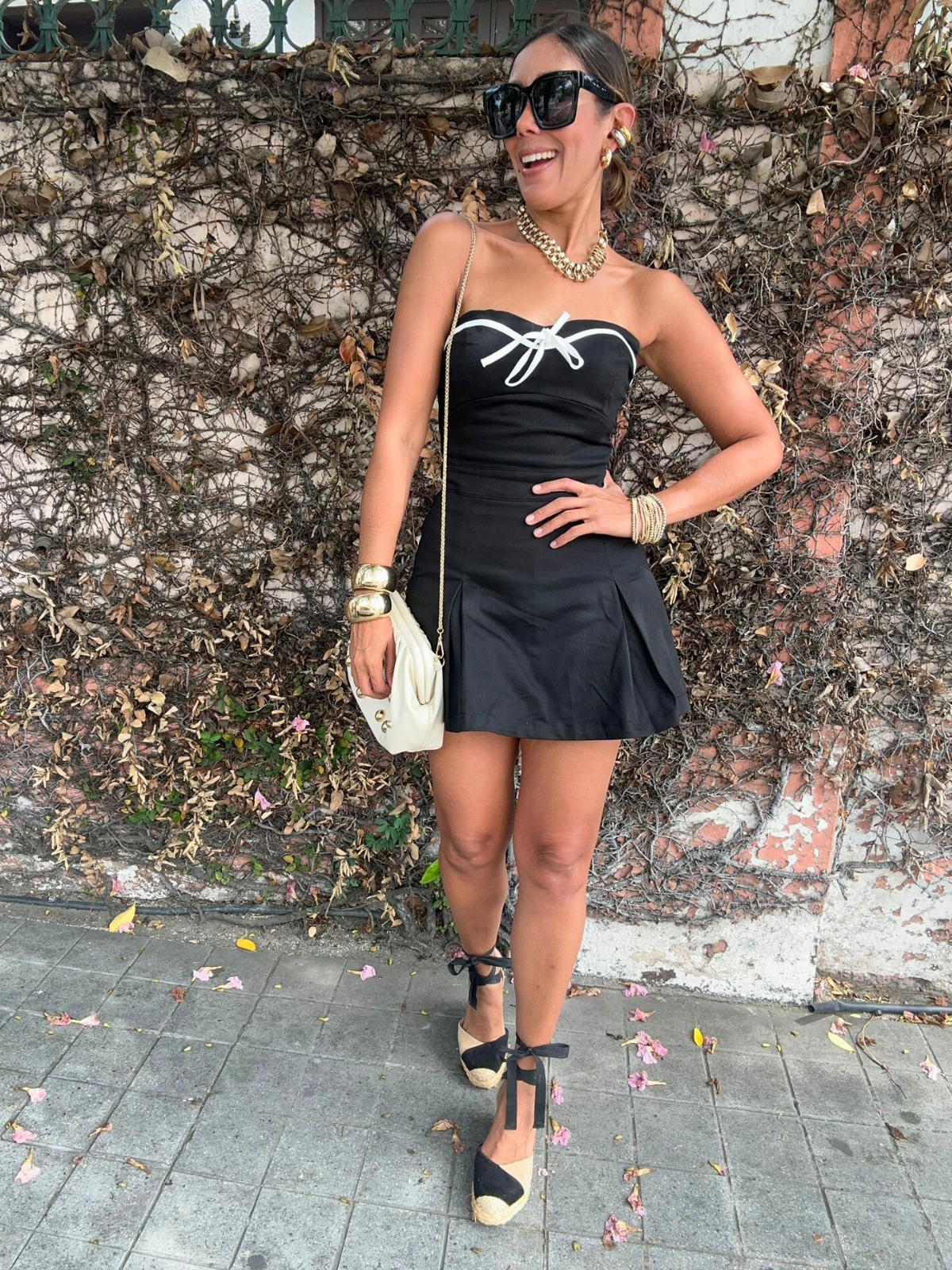 The Bow Effect Strapless Skort Romper