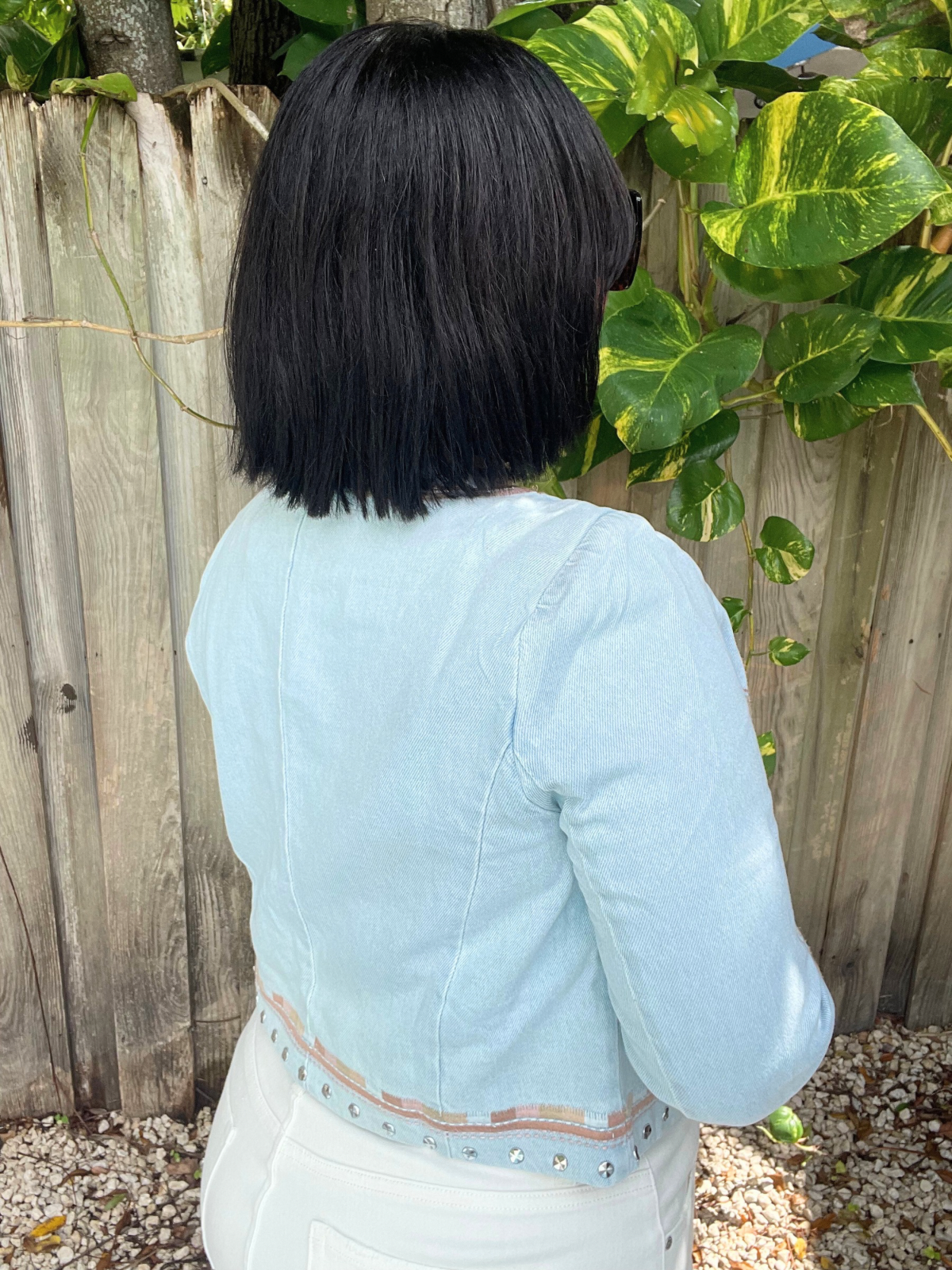 Studs & Petals Light Wash Denim Jacket