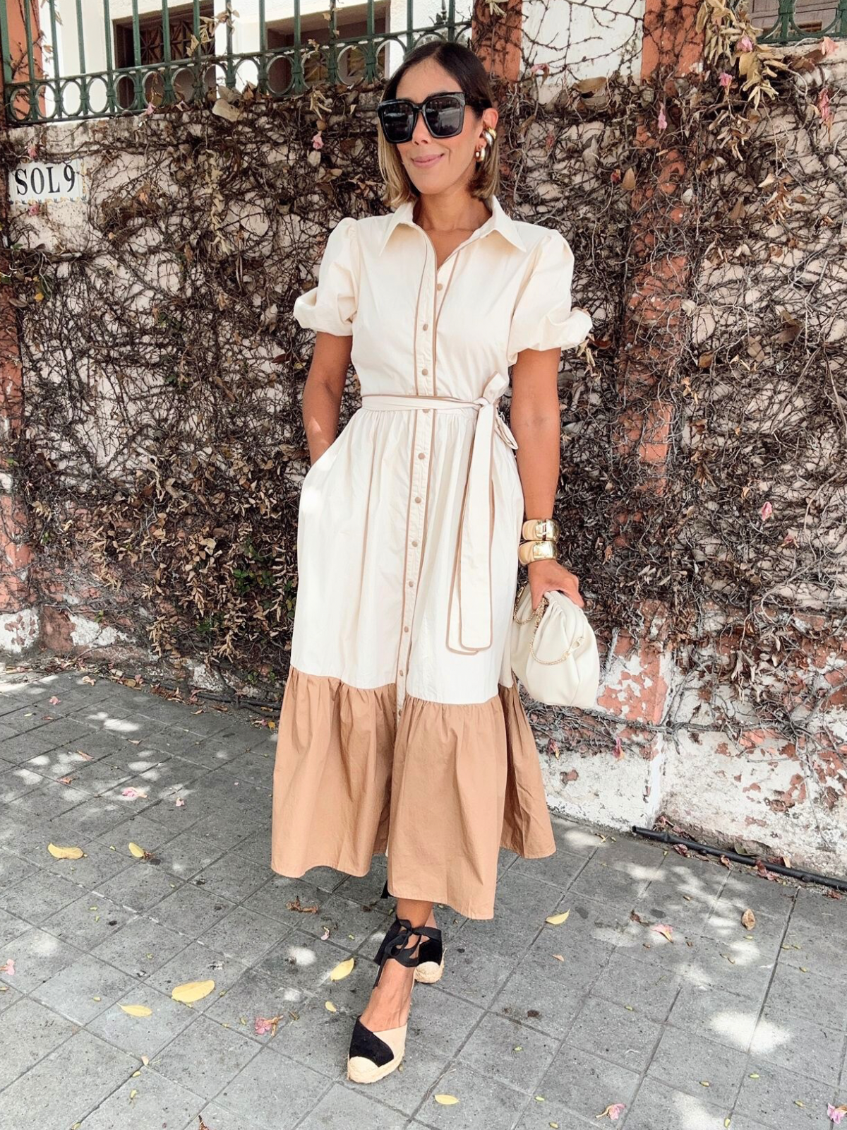 Coffee & Cream Midi Dress