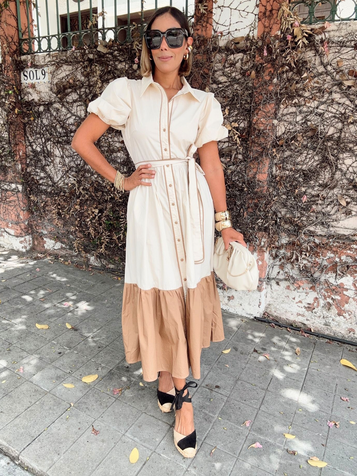 Coffee & Cream Midi Dress