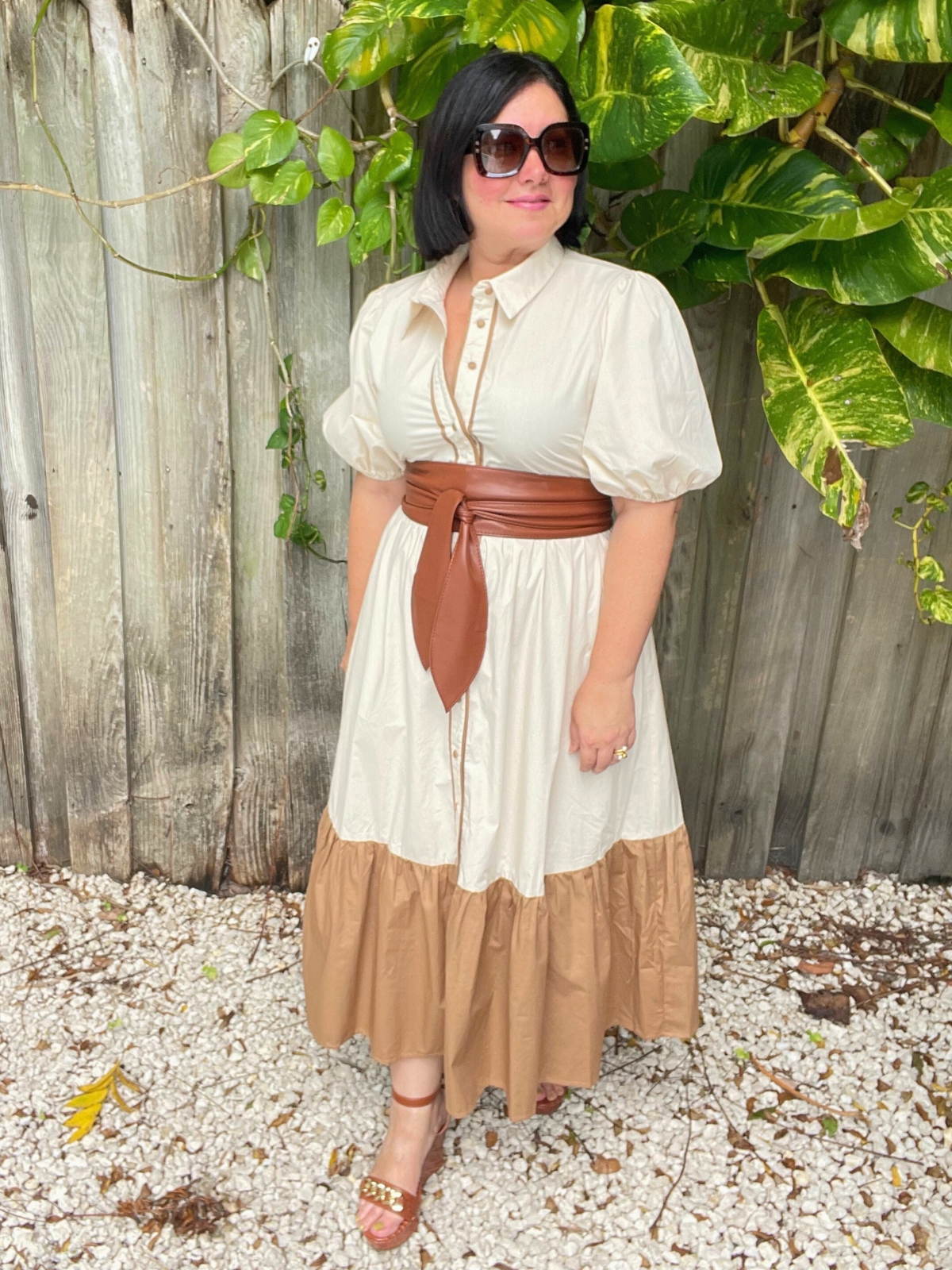 Coffee & Cream Midi Dress