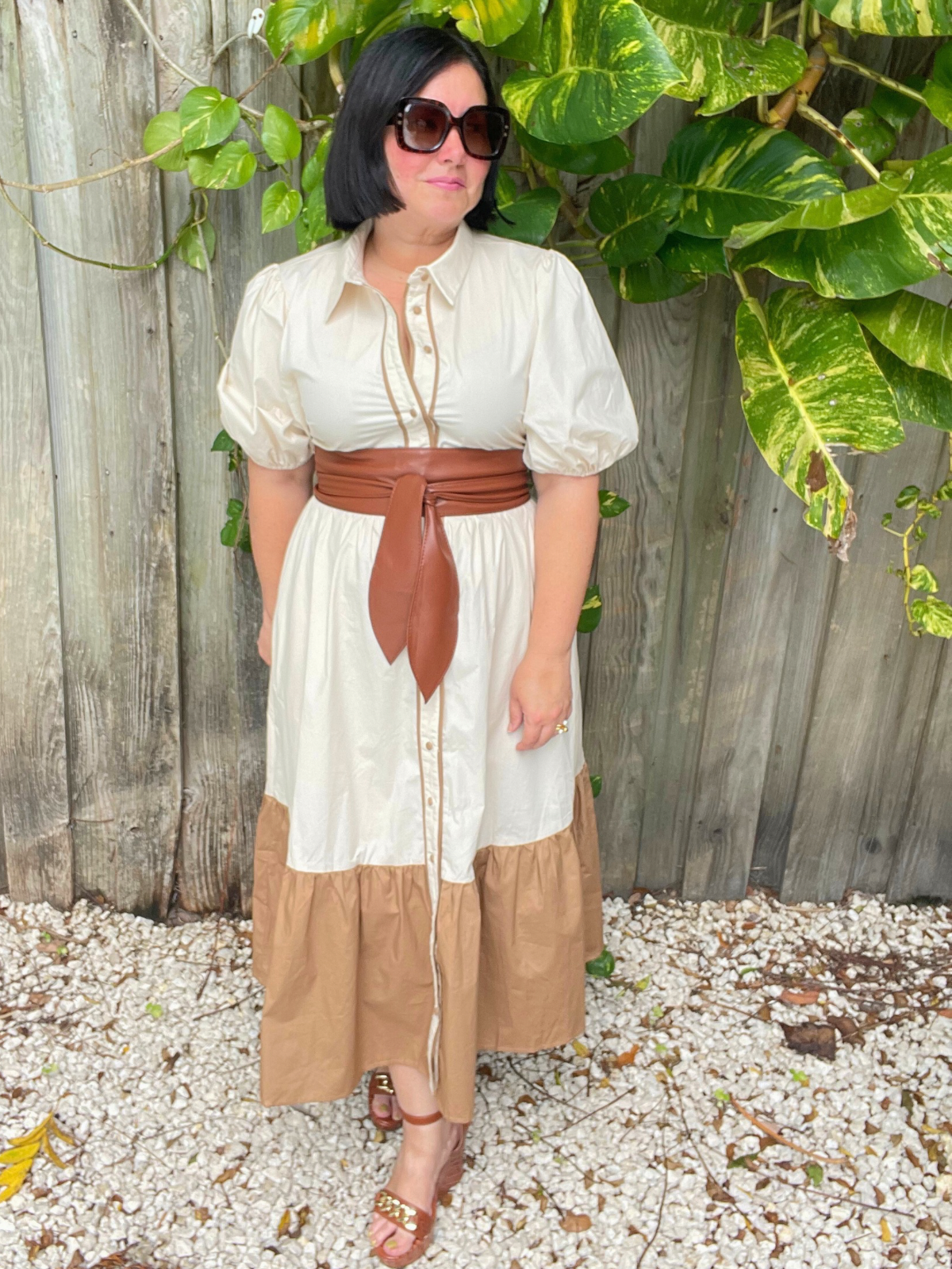 Coffee & Cream Midi Dress