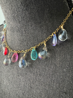 Rainbow Raindrop Necklace and Bracelet
