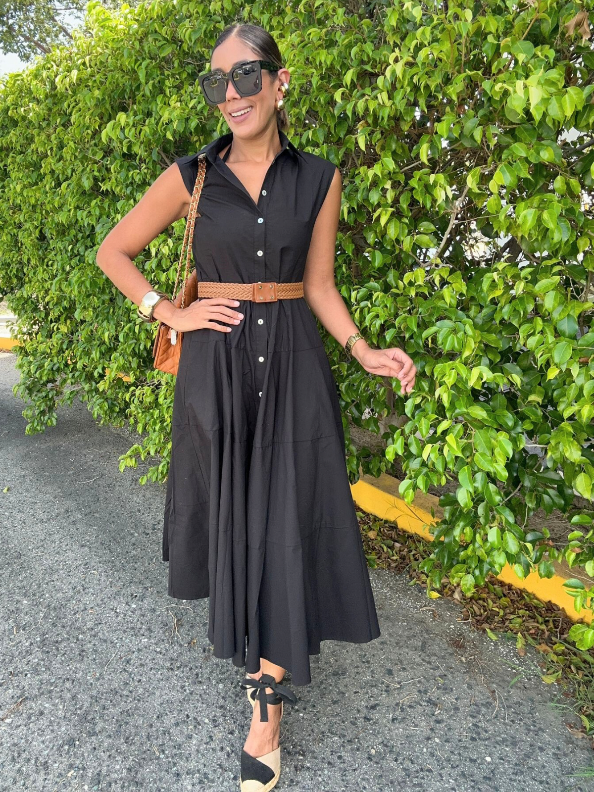 The Power Move Button Down Midi Dress