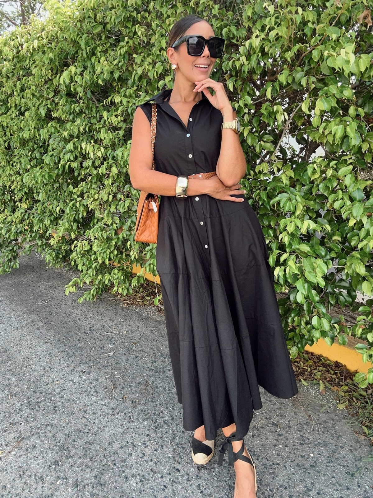 The Power Move Button Down Midi Dress