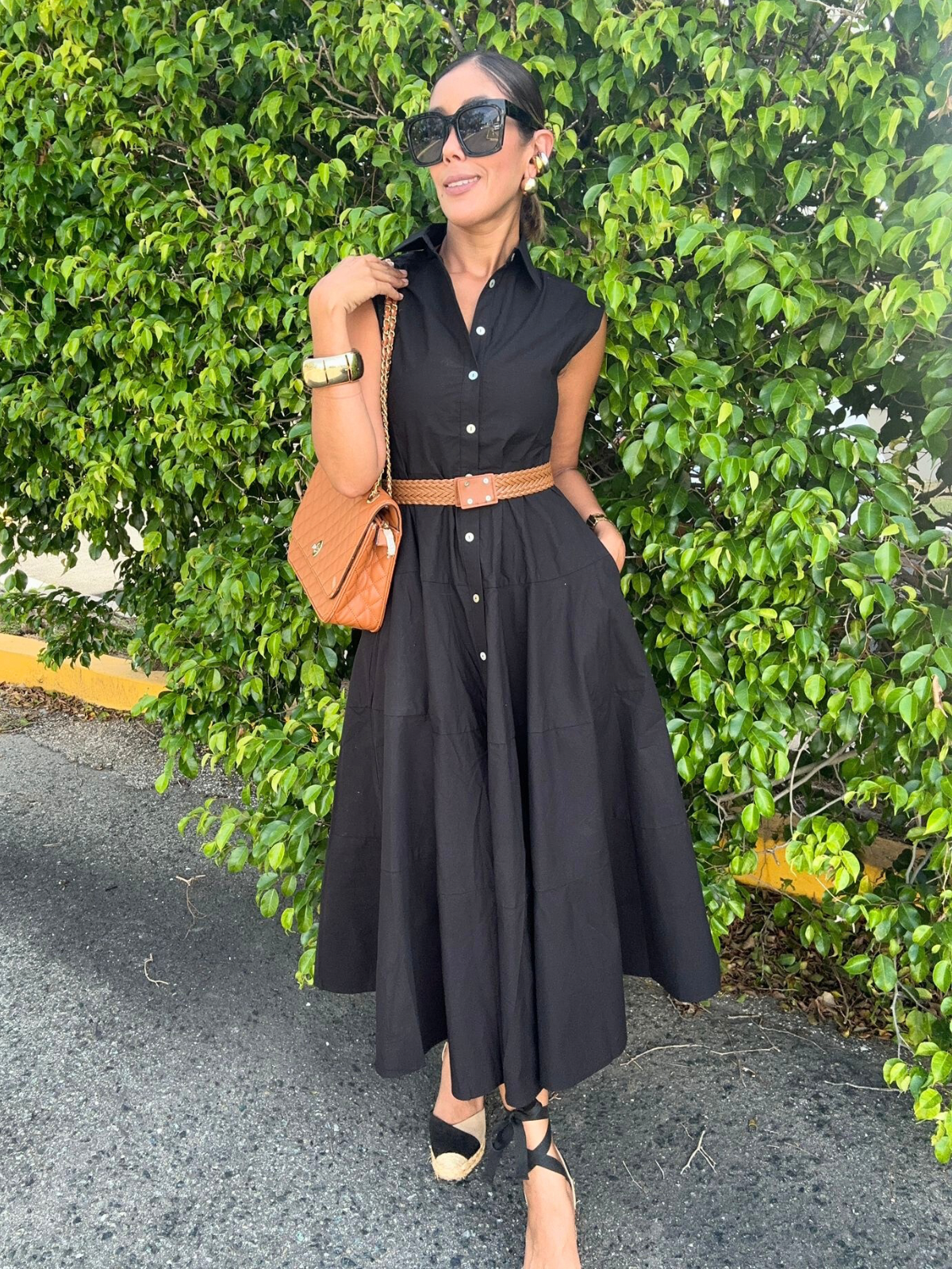 The Power Move Button Down Midi Dress