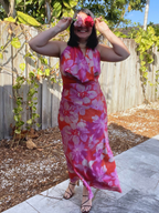 Petal Martini Draped Halter Neck Maxi Dress