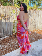 Petal Martini Draped Halter Neck Maxi Dress