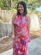 Petal Martini Draped Halter Neck Maxi Dress
