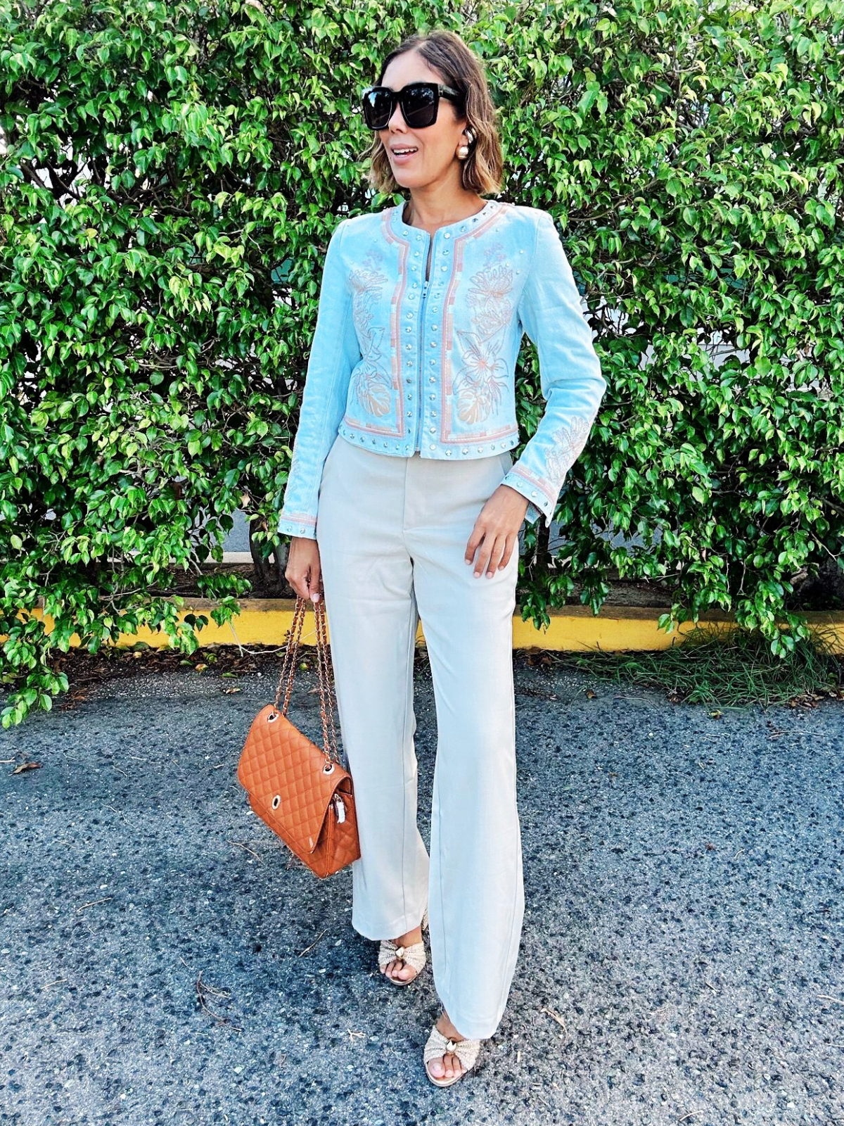 Studs & Petals Light Wash Denim Jacket