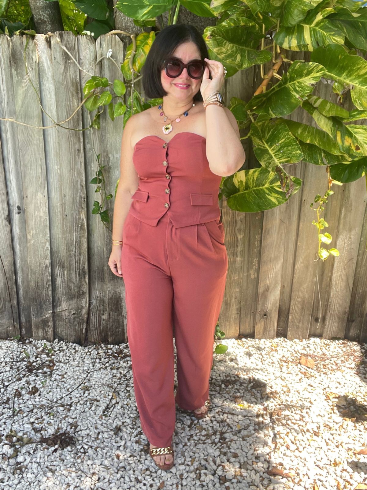 Polished Presence Crop Top And Wide Leg Pants Set